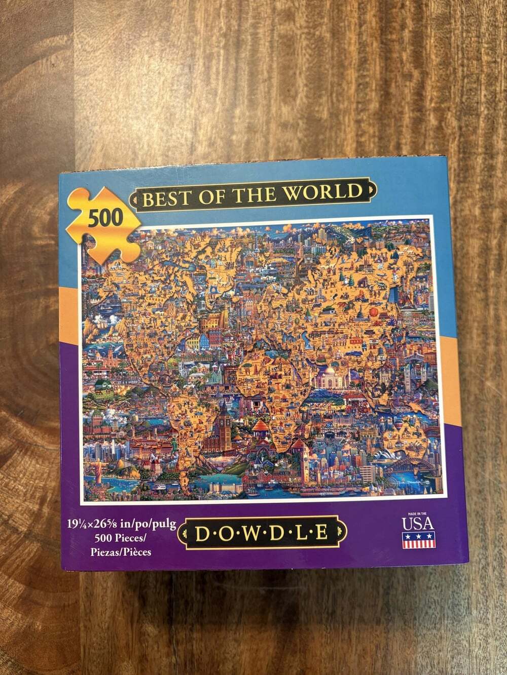 Dowdle Best Of The World 500 Piece Jigsaw Puzzle Multi-Color USA 19.25x26.625